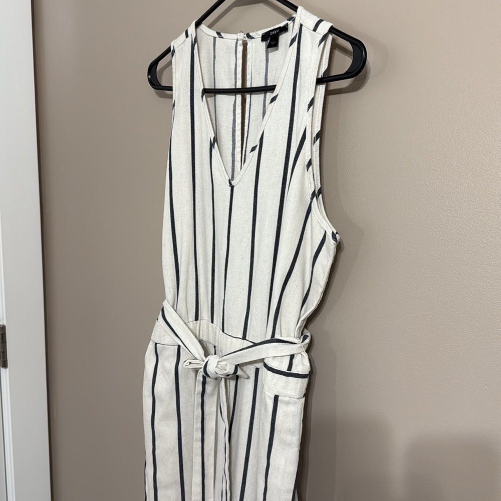 DREW Black and White Striped Jumpsuit